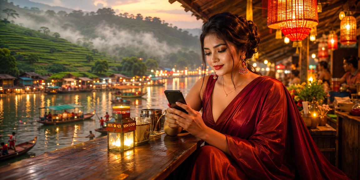 বরিশালে চা বাগানের পাশে মোবাইলে ক্যাসিনো গেম খেলছেন একজন ব্যবহারকারী